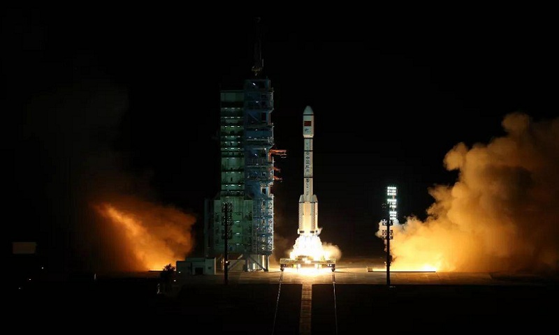 2016年9月15日，中國在酒泉衛星發射中心用長征二號F運載火箭將天宮二號空間實驗室發射升空。新華社記者 琚振華攝